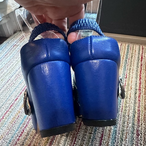 Fluevog LIKE NEW Prepare Buzz blue/green python platform clog - 6.5 (fits 6) - Picture 9 of 16